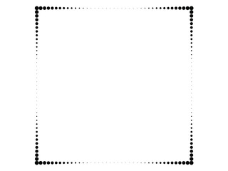 Halftone dots logo in Square form . vector dotted frame . design element