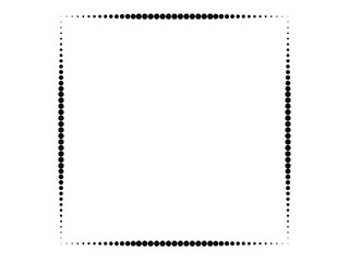 Halftone dots logo in Square form . vector dotted frame . design element