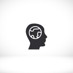 earth head icon. Vector Flat design earth head icon. earth head for your use in your and your goals 10 eps