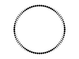 Halftone dots in circle form. round logo . vector dotted frame . design element