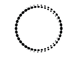 Halftone dots in circle form. round logo . vector dotted frame . design element