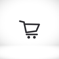 basket. icon for shopping. Vector basket. Cart on wheels EPS 10. Flat design. The work of the basket is made for your use.