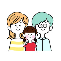 仲良し家族3人のポートレート