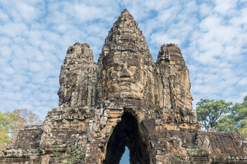 Fototapeta premium Gate of Bayon Temple, Angkor Wat complex, Siem Reap, Cambodia.