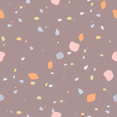 Terrazzo natural stones seamless pattern. pastel colors. Minimalistic design