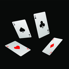 
Illustration of cards for gambling on a black background