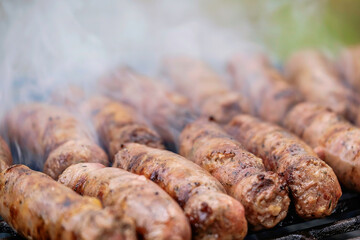 Grilled Fried Smoked Sausages BBQ 3