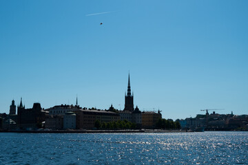 Fototapeta premium Silhouette of Stockholm city.