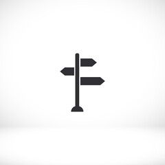 sign directs vector icon. post with a pointer. Direction Right Left Flat Design. eps 10 path pointer icon