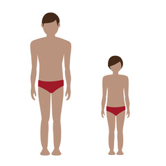man and boy character in underwear swimsuit vector illustration EPS10