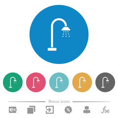 Shower flat round icons