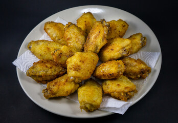 Fried chicken on a plate for lunch