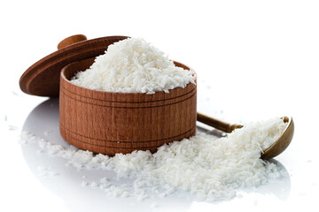 coconut flakes isolated on white background