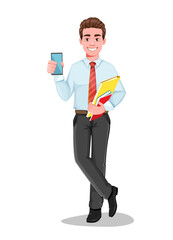 Handsome businessman in business clothes.