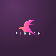 Pigeon logo in modern and gradient style for your new project, mockup, website, print, etc