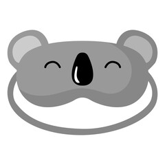 Children sleep mask koala on white background. Face mask for sleeping human isolated in flat style © Purple_Lamp