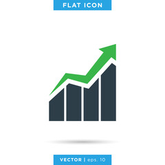 Financial Icon Vector Logo Design Template. Growing Graph Sign and Symbol
