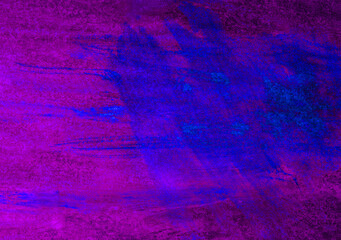 abstract textural background with blue, violet paint neon lines and brush strokes with white spots