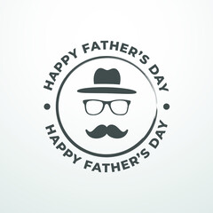Happy father's day modern creative logo, sign, banner, design concept with dark text on a light background. 