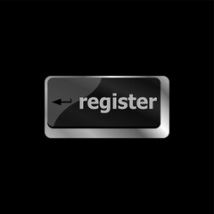 Closeup of register key in a modern keyboard