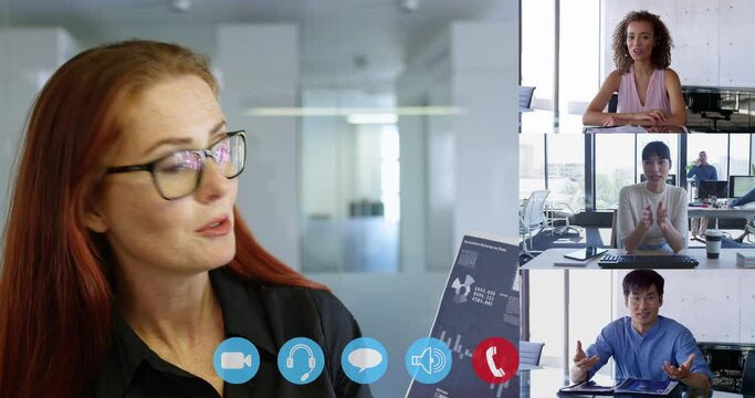 Visio call of healthcare worker during coronavirus Covid19 epidemic
