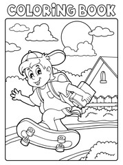 Coloring book school boy theme 2