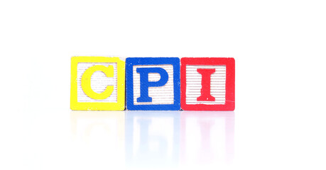 CPI word on wooden blocks