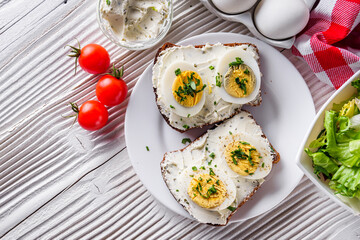 delicious and nutritious cheese and boiled egg sandwich