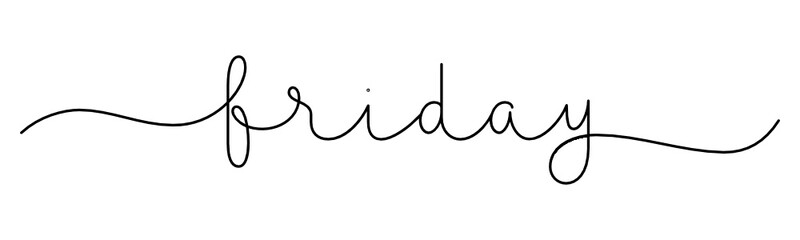 FRIDAY black vector monoline calligraphy banner with swashes