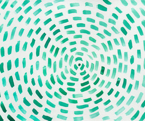 Abstract illustration of watercolor pattern with simple strokes on white background. Hand paint texture with cyan brushstrokes. Bright naive style. Geometrical backdrop for design print, postcard.