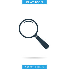 Magnifying glass icon vector logo design template