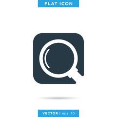 Magnifying glass icon vector logo design template