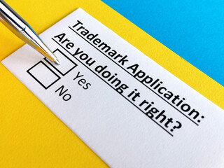 One person is answering question about trademark application.