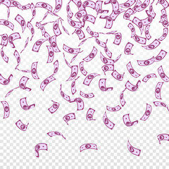 European Union Euro notes falling. Sparse EUR bill