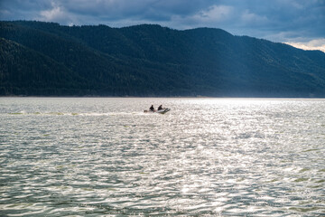 motorboat in the lake