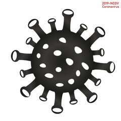 Covid-19 Novel Coronavirus Bacteria. Coronavirus Bacteria Cell Icon. Covid-2019. No Infection and Stop Coronavirus Concepts. Dangerous Coronavirus Cell in Wuhan China. Isolated on white icon