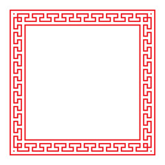 chinese pattern frame, vector border art china style - 356385198