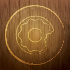 donut on wooden background