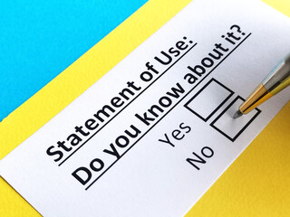 One person is answering question about statement of use.