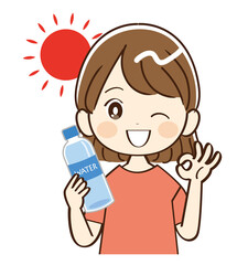 女性、水分補給、完璧