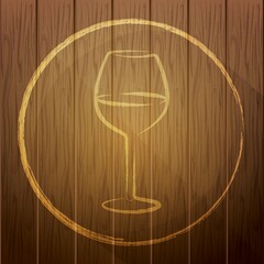 wine glass on wooden background
