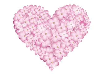 üppiges zartrosa Flieder Herz aus Flieder Blüten