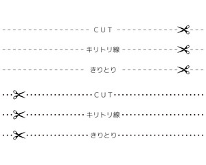 Fototapeta premium キリトリ線のベクターイラスト ハサミ