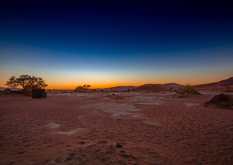 Spectacular morning sunrise at Sossusvlei in the Namib Desert