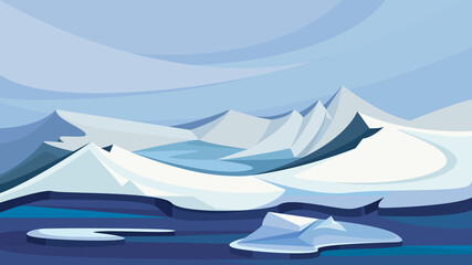 Beautiful arctic landscape. Ice nature scenery.
