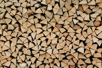 Texture of fire wood close up.