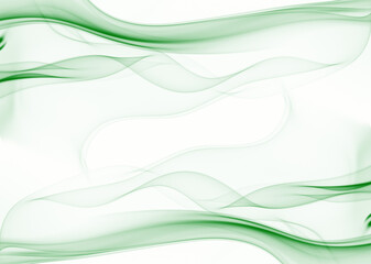 Art of green smoke abstract on white background for design