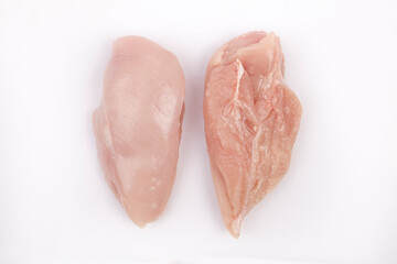 raw chicken meat and pieces isolated background