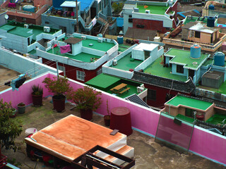 busan slum green korea rooftops