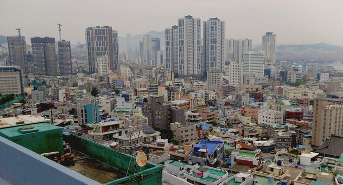 Busan Korea Slum City View Skyscrapers